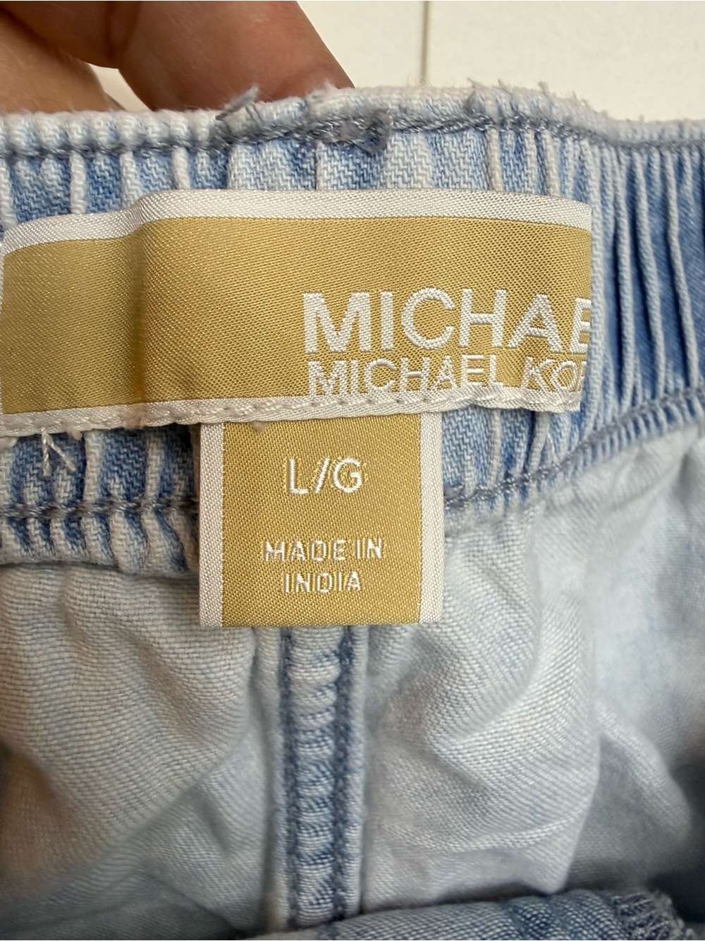 Michael Kors Light Blue Wide-Leg Drawstring Jeans size L - Picture 7 of 14